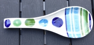 Löffelablage,  blau grün