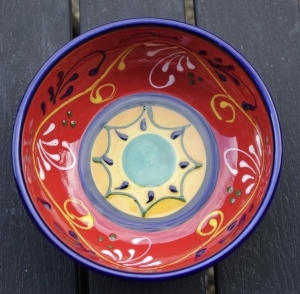 Dessertschälchen,  filigran bemalt, 15 x 6 cm